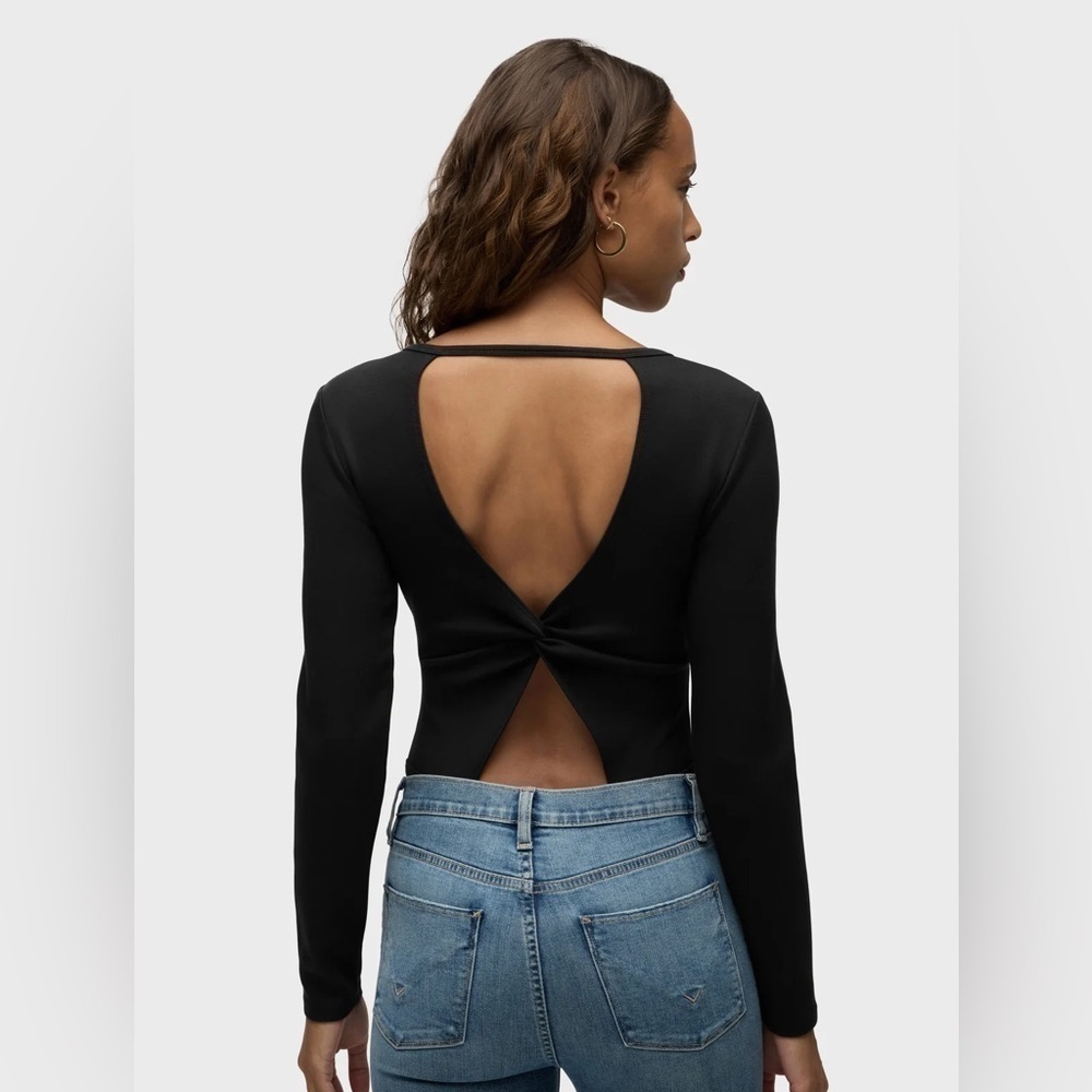 Hudson Jeans Knot Back Ribbed Bodysuit